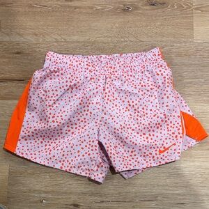 Nike Girls Lavender and Orange Dotted Shorts